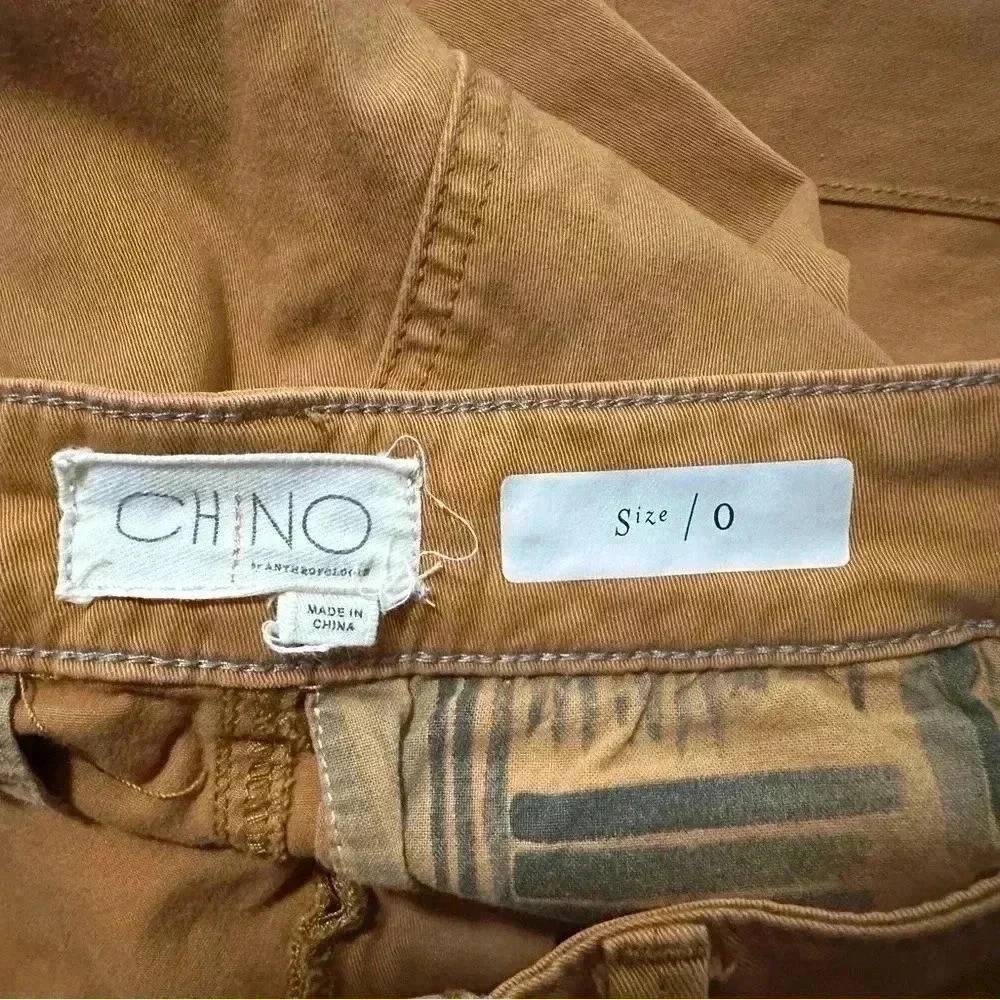 Anthropologie Cropped Wide-Leg Chino Pants Size 0 - Picture 8 of 11
